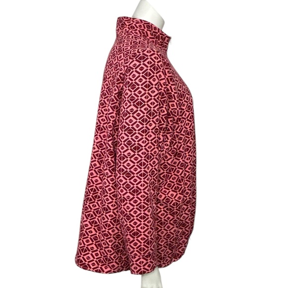 Women's 4X Geometric Printed Top Quarter Zip Pullover Sport Savvy French Terry - Picture 6 of 12